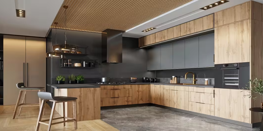 Szary kolor ścian i taupe – nowoczesne tło dla brązu